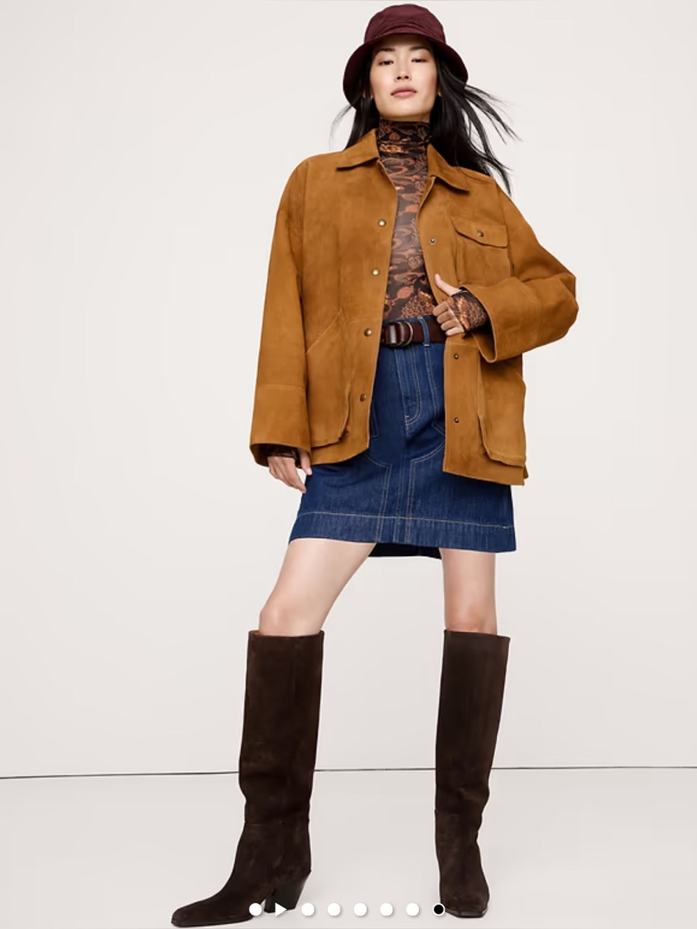Banana Republic Brown Suede Button-Front Jacket